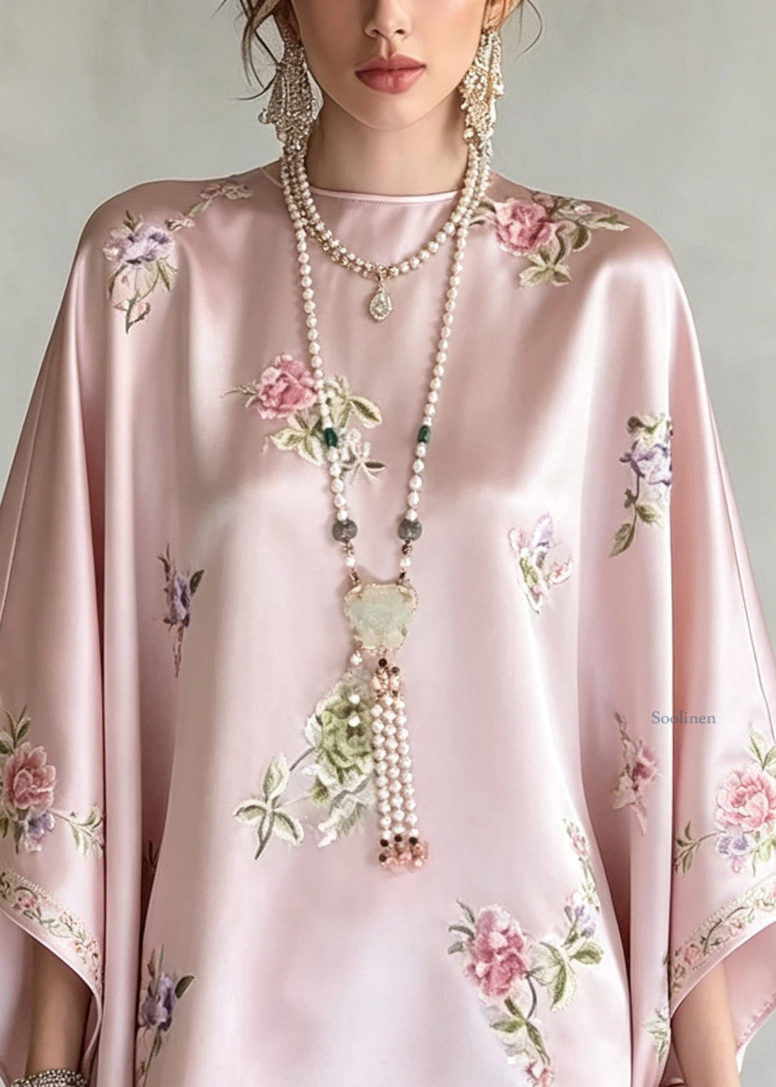 Plus Size Pink O-Neck Print Shirt Tops Fall