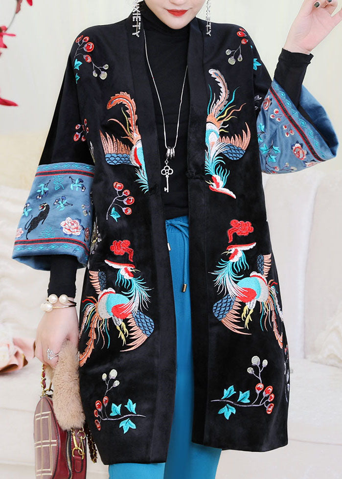 Plus Size Rosa Orientalischer Samt Warme Wintermäntel