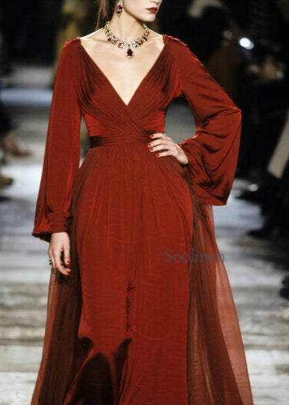 Vestido de fiesta de algodón con cuello en V rojo y patchwork de talla grande para primavera