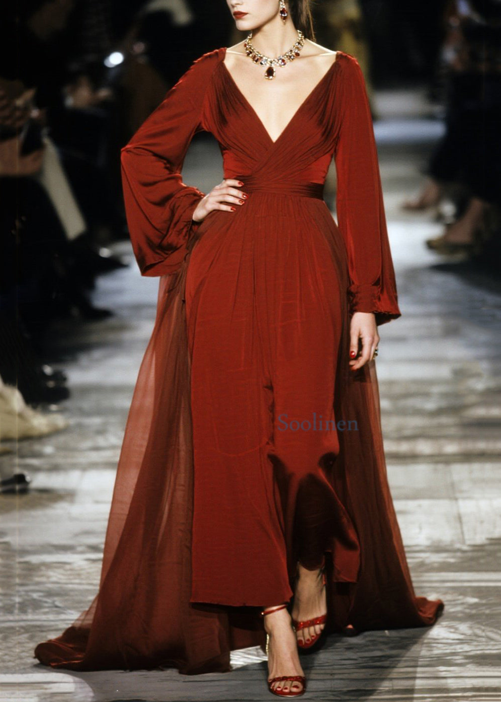 Vestido de fiesta de algodón con cuello en V rojo y patchwork de talla grande para primavera