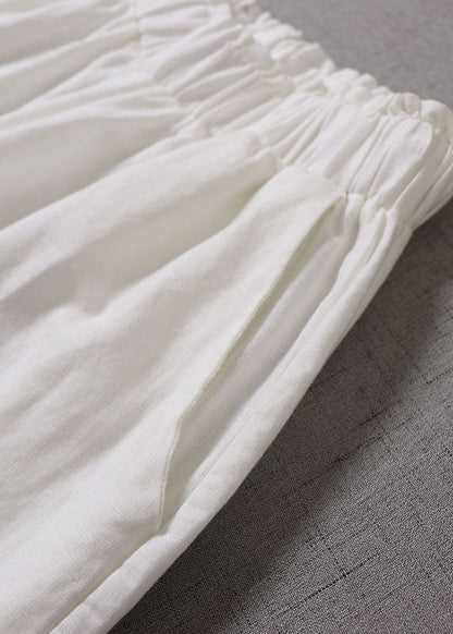 Plus Size Style Weiße Rüschen Patchwork Hose Frühling