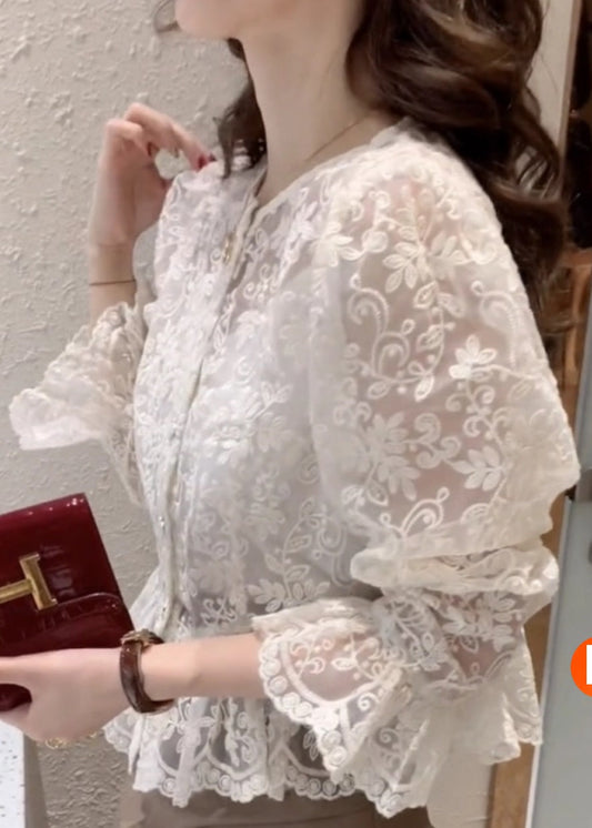 Plus Size Weißer Mantel mit Rundhalsausschnitt und Knöpfen, Spaghettiträger-Oberteil, Zweiteiliges Set mit ausgestellten