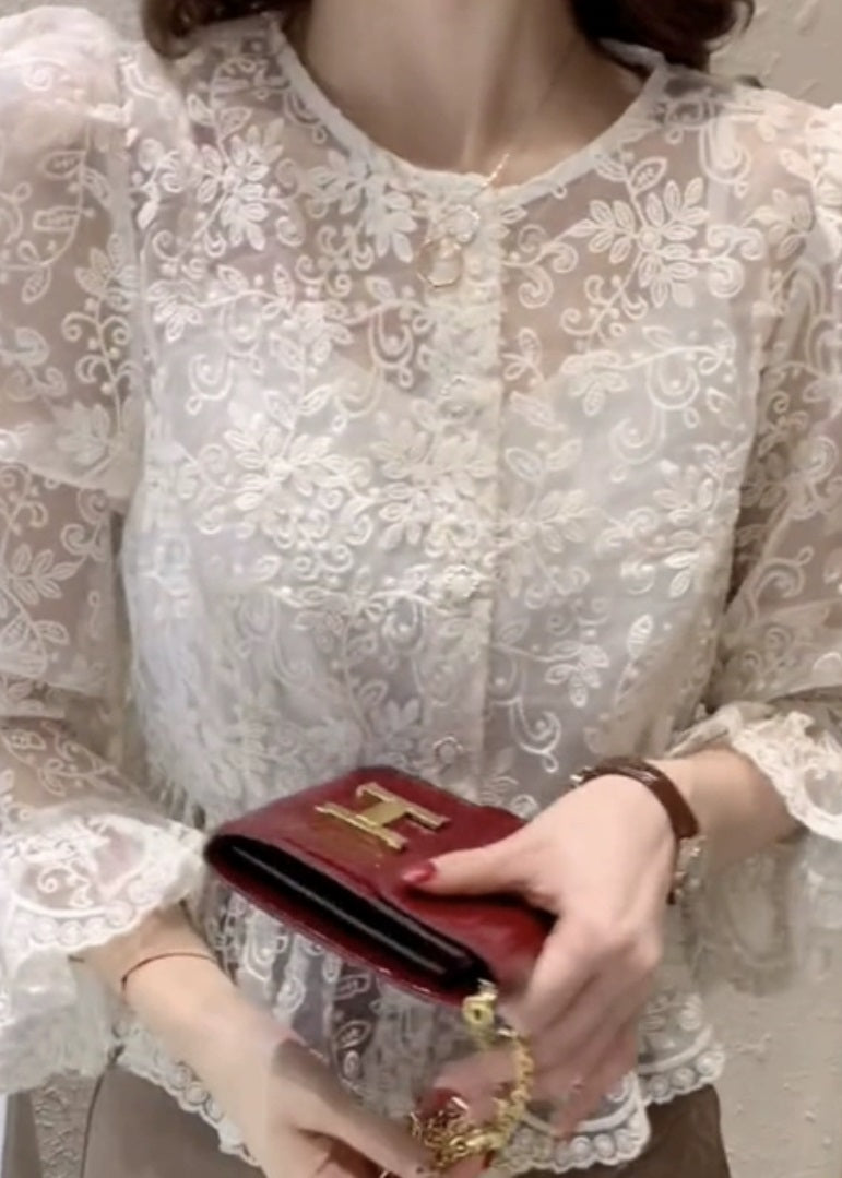 Plus Size Weißer Mantel mit Rundhalsausschnitt und Knöpfen, Spaghettiträger-Oberteil, Zweiteiliges Set mit ausgestellten