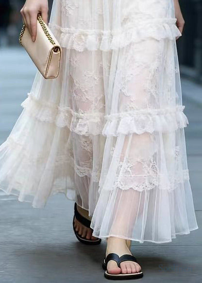 Plus Size White Oversized Patchwork Exra Large Hem Tulle Skirts Spring