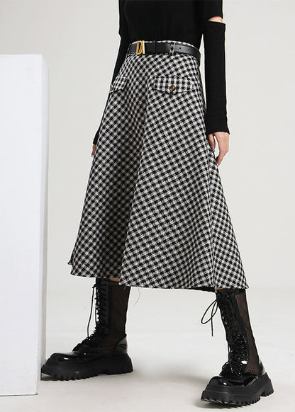 Plus Größe Frauen Plaid Taschen Patchwork Rock Frühling