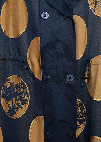 Plus Size Gelber Mantel mit Kapuze und Kordelzug Frühling