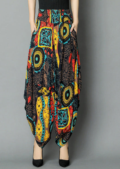 Pantalones cortos de verano con cintura elástica y estampado de bolsillos amarillos de talla grande