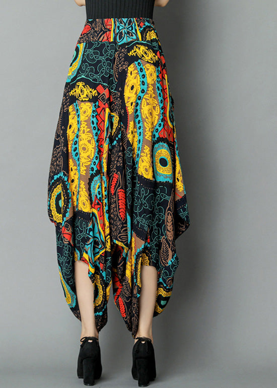 Pantalones cortos de verano con cintura elástica y estampado de bolsillos amarillos de talla grande