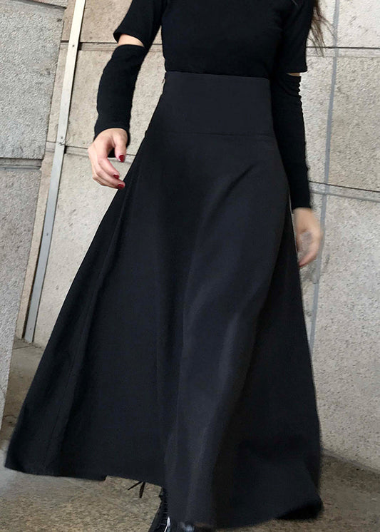 Plus Size DIY Schwarzer Rock mit Schleife Frühling