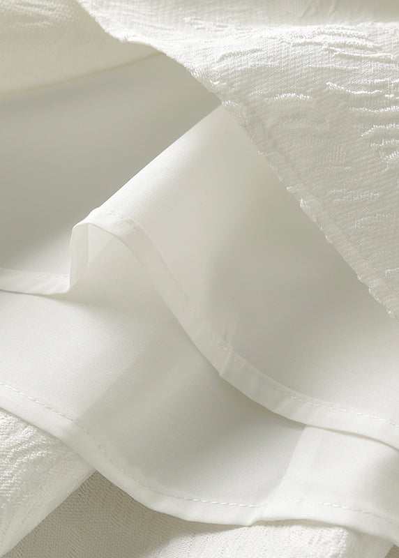 Plus Size DIY Weißes Reißverschluss-Schleifenkleid mit kurzen Ärmeln