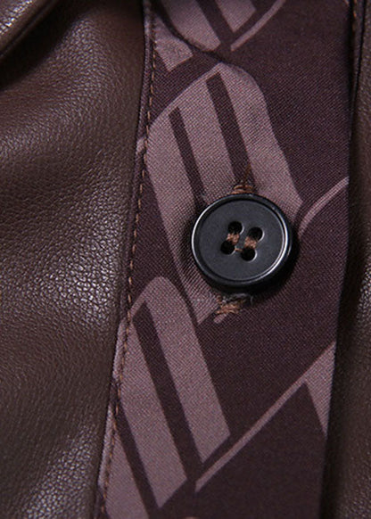 Plus größe Lose druck PU Patchwork Shirts Frühling