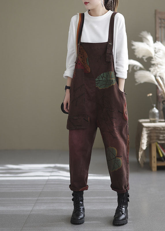 Plus Größe Mulberry Taschen Print Jumpsuit Frühling