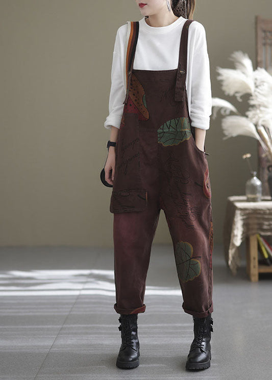 Plus Größe Mulberry Taschen Print Jumpsuit Frühling