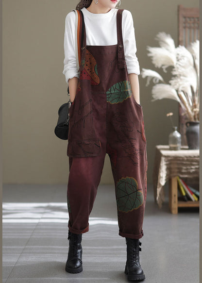 Plus Größe Mulberry Taschen Print Jumpsuit Frühling