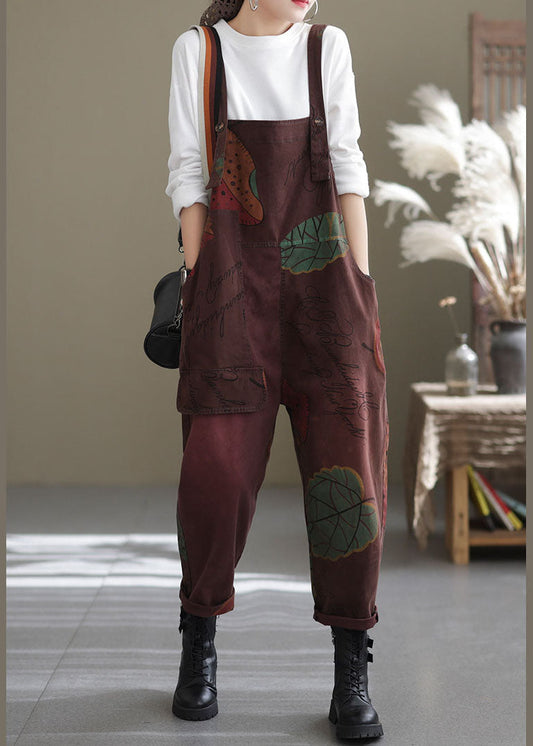 Plus Größe Mulberry Taschen Print Jumpsuit Frühling