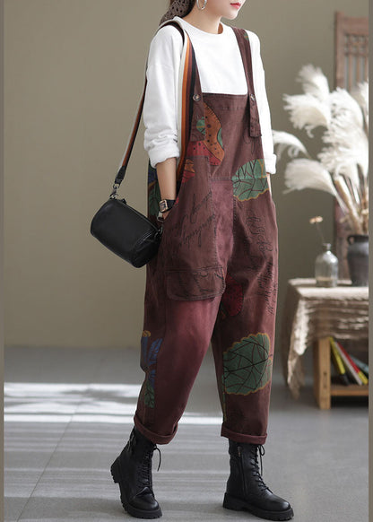 Plus Größe Mulberry Taschen Print Jumpsuit Frühling