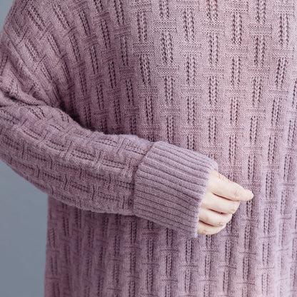 Pullover Pullover Kleider Damen O Hals schwarz übergroßen Strickkleid