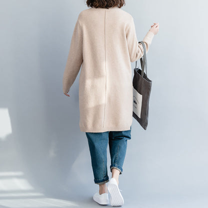 Pullover Pullover Outfit Damen O-Ausschnitt beige Hipster Stricktops