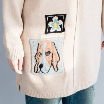 Pullover Pullover Outfit Damen O-Ausschnitt beige Hipster Stricktops