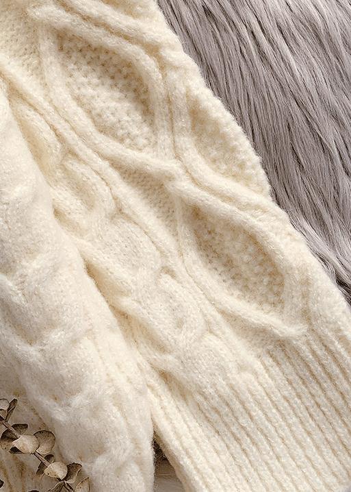 Pullover beige Sweater weather Street Style o neck baggy Hipster knitted tops - SooLinen