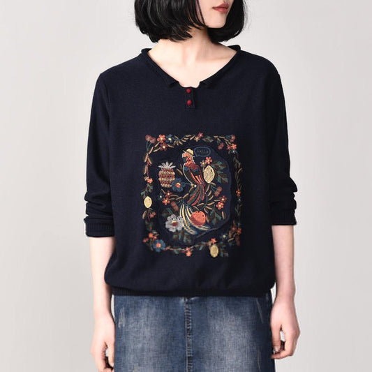 Pullover beige knitted jackets plus size clothing v neck sweaters long sleeve - SooLinen