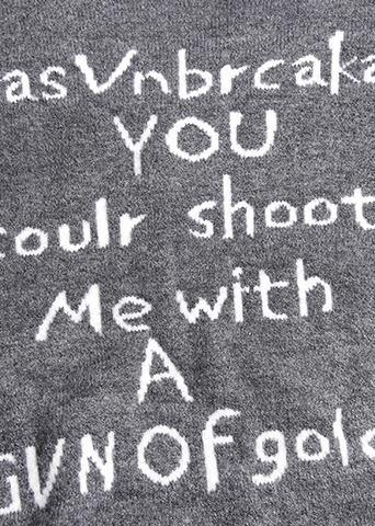 Pullover black knitted Loose fitting v neck Hole knit tops - SooLinen