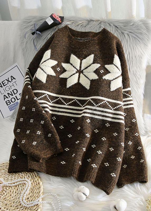 Pullover o neck burgundy knitted blouse trendy plus size knit blouse - SooLinen