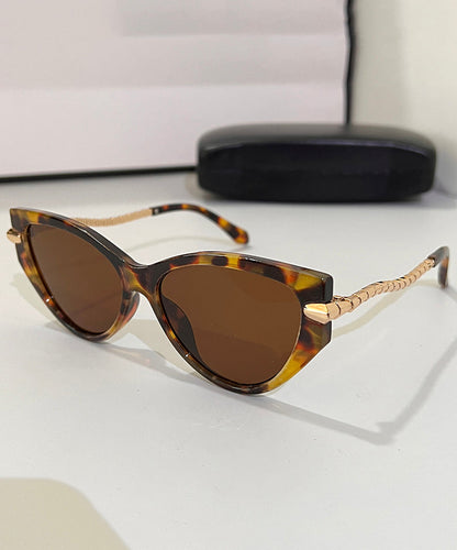 Punk Style Black Cat Eye Chain Concave Sunglasses