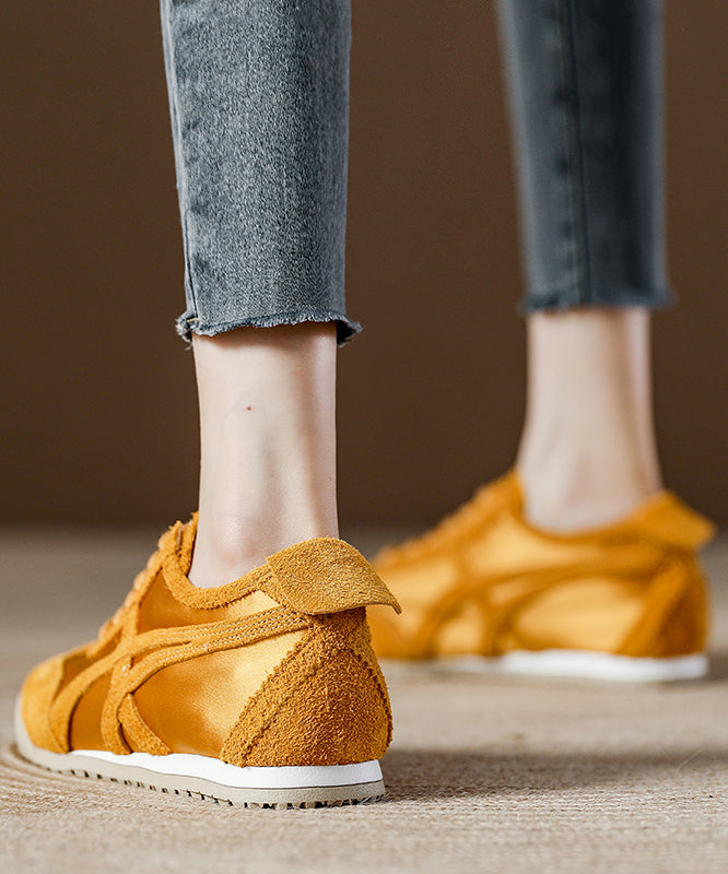 Zapatos planos cómodos con cordones y empalme de ante morado