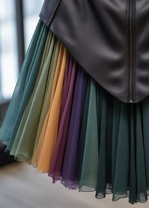 Rainbow Original Design High Waist Tulle Patchwork Skirts
