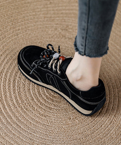 Rote Wildleder-Plateau-Ballerinas mit Schnürung