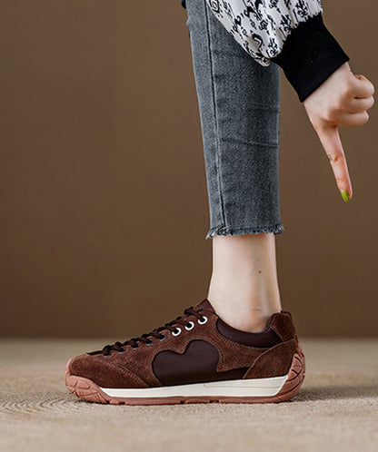 Rote Schnürschuhe mit Wildleder-Plateau-Absatz für flache Füße