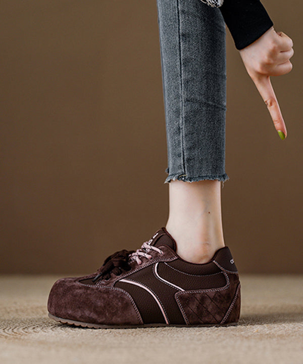 Rote Schnürschuhe mit Wildleder-Plateau-Einsätzen – Neue Schuhe für flache Füße