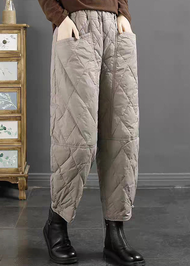 Rote, original designte, dick mit feiner Baumwolle gefüllte Cropped-Hose