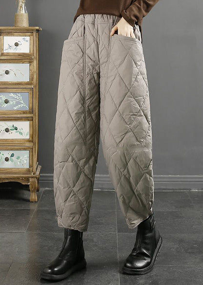 Rote, original designte, dick mit feiner Baumwolle gefüllte Cropped-Hose