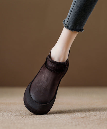 Botas cómodas de piel de vacuno con plataforma roja