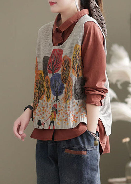 Rote Low High Design Seite offen Strick Tanks Ärmellos