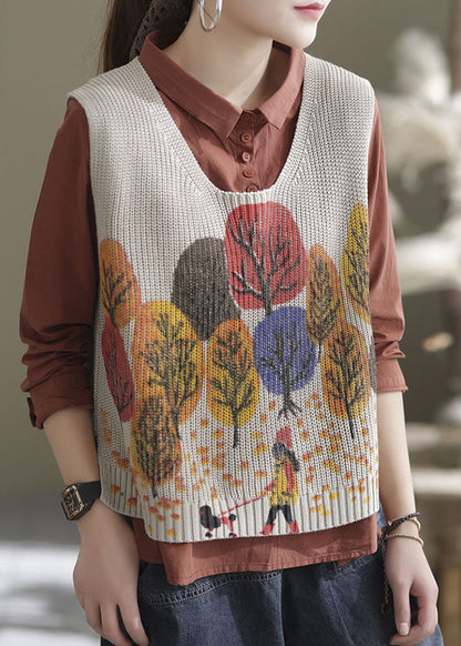 Rote Low High Design Seite offen Strick Tanks Ärmellos