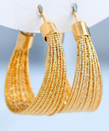 Regular Gold Alloy C Type Hoop Earrings
