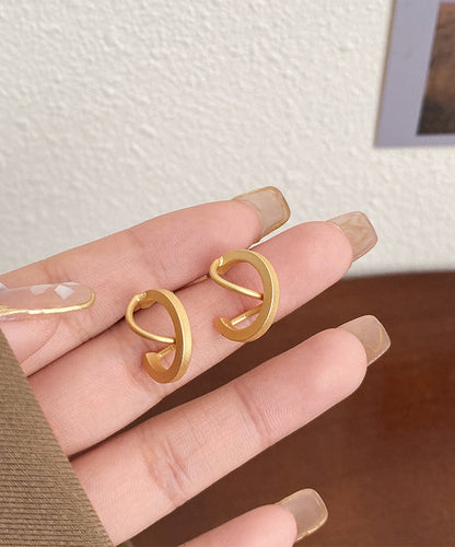 Pendientes de aro de aleación de plata de ley y oro regulares