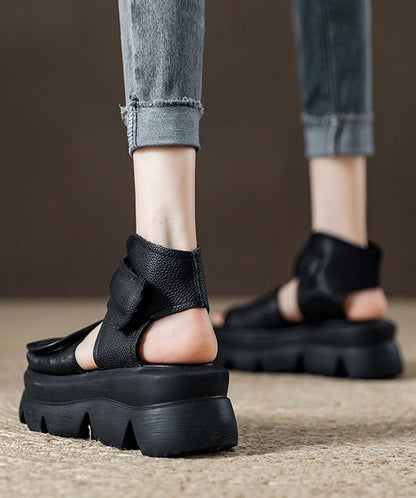 Sandalias de plataforma con punta abierta y detalle de chocolate retro