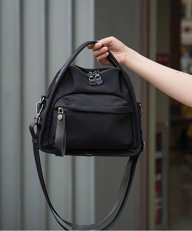 Retro Coffee Solid Durable Nylon Versatile Women Handbags