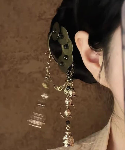 Retro Copper Five Emperor Coins Bell Tassel Single Hairpin