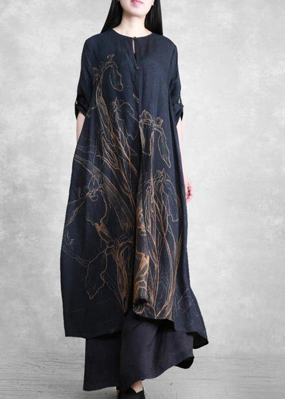 Retro Long Suit Casual Silk Two Piece Set - SooLinen