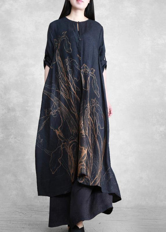 Retro Long Suit Casual Silk Two Piece Set - SooLinen