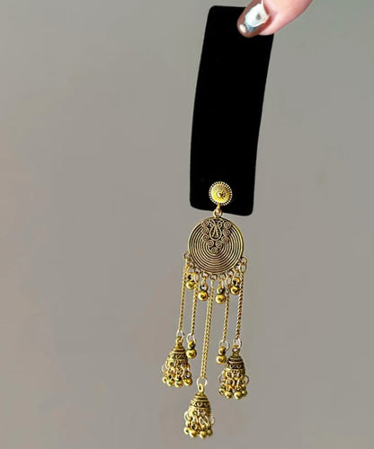 Retro Gold Flocking Alloy Tassel Hairpin
