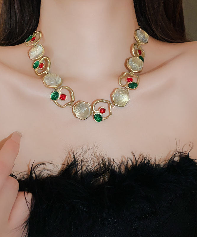 Retro Gold Sterling Silber Overgilt Shell Halskette