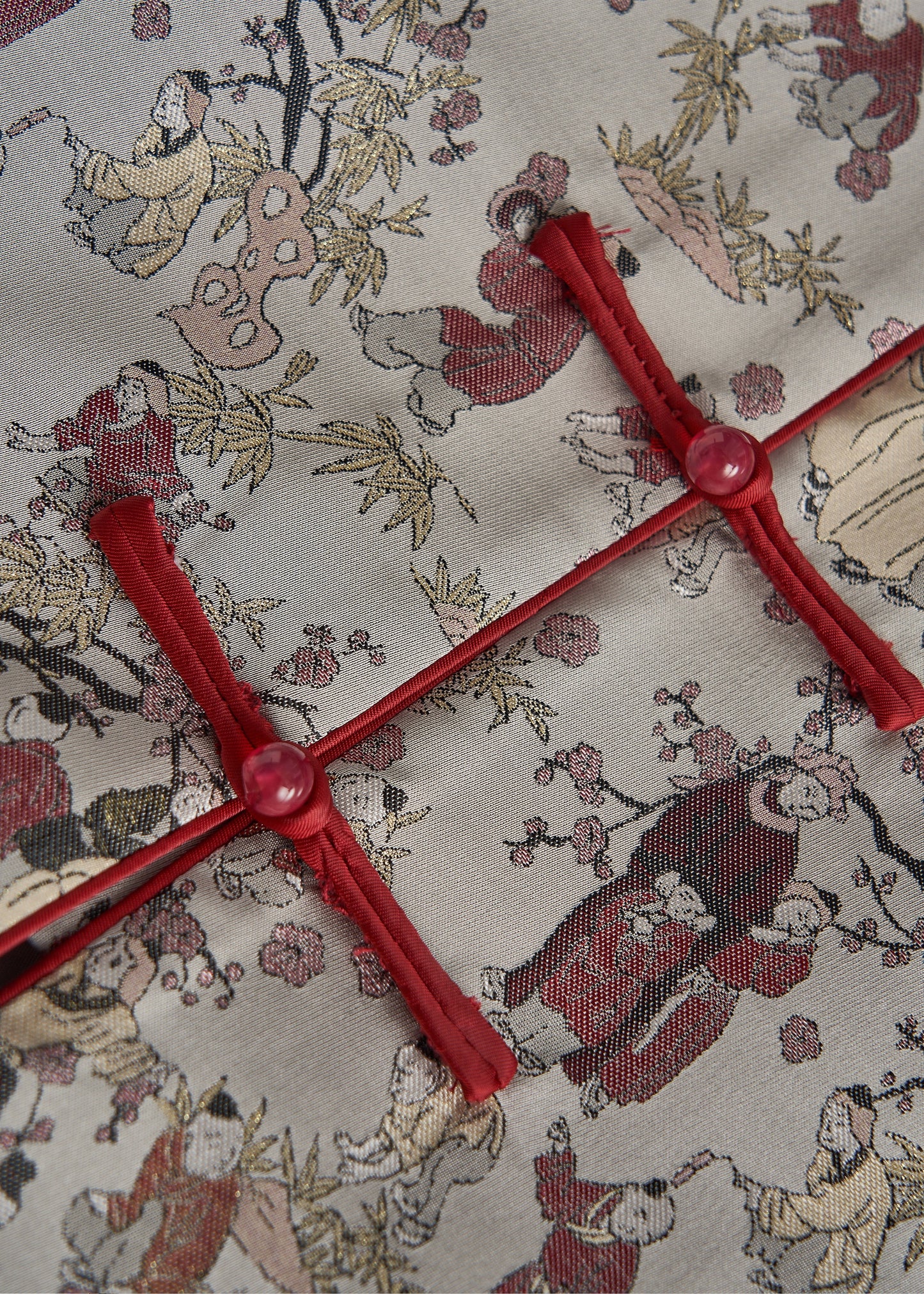 Chaqueta oriental de algodón con estampado oversize gris retro para primavera