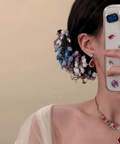 Retro Rainbow Resin Baby's Breath Floral Hairpin