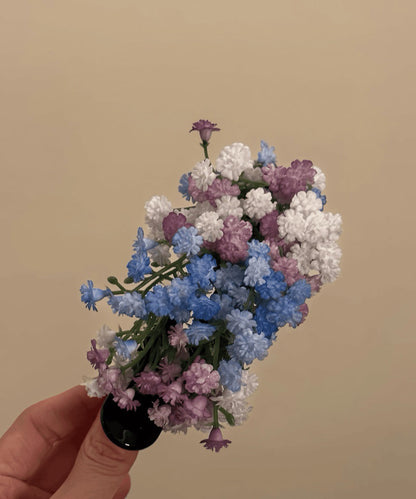 Retro Rainbow Resin Baby's Breath Floral Hairpin